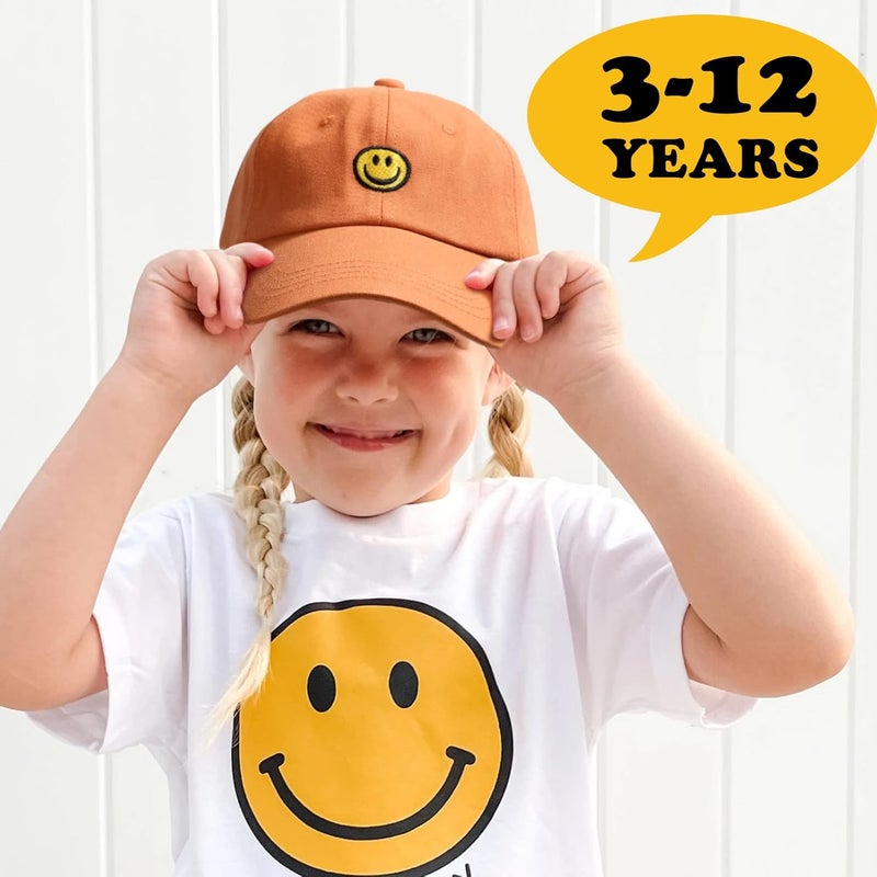 SONMONY Store Smile Face Toddler Baseball Cap Boy Baseball Hats Kids Washed Funny Hats Adjustable Cute Caps for 3-12 Years… - Image 2